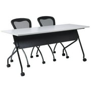 Office Star Products 6' Training Table 72 X 24 Grey Top Black Frame Kd