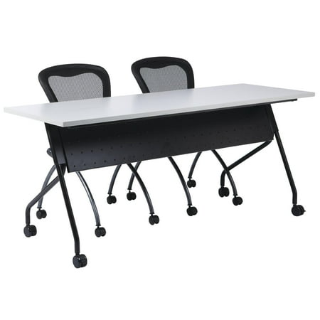 Office Star Products 6' Training Table 72 X 24 Grey Top Black Frame Kd