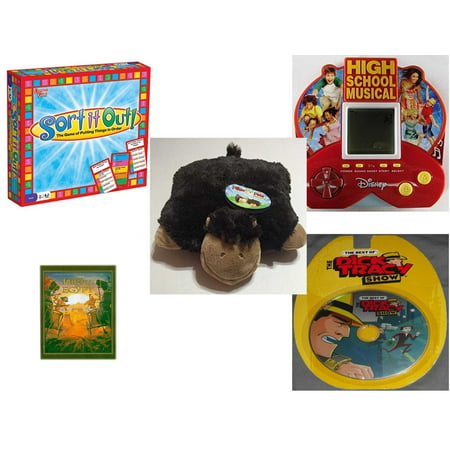 Children's Gift Bundle [5 Piece] -  Sort It Out!  - High School Musical 5 in 1 Electronic Handheld  - Pillow Pet Pee Wee Monkey 11