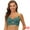 Dark Green, variant on Women's Wide Straps Padded Lace Push Up Tie Bra 38B Black
