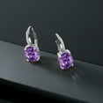 thumbnail image 5 of Gem Stone King 6.40 Ct Oval Purple Amethyst 925 Sterling Silver Earrings, 5 of 5
