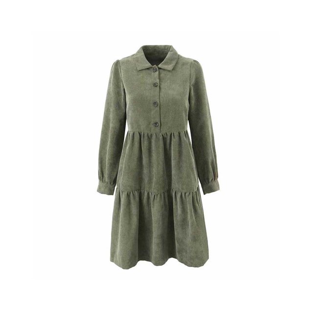 Guardurnaity de camisa de manga larga para niña, vestido portátil de manga larga de otoño, ropa informal de pana para oficina, escuela, fiesta, Vestidos S Guardurnaity AP013817-02