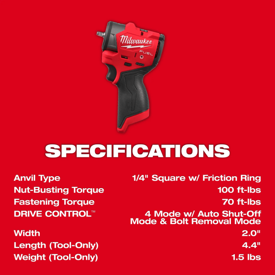 Milwaukee POWERSTATE™ Brushless Subcompact Impact Wrench (3048-20