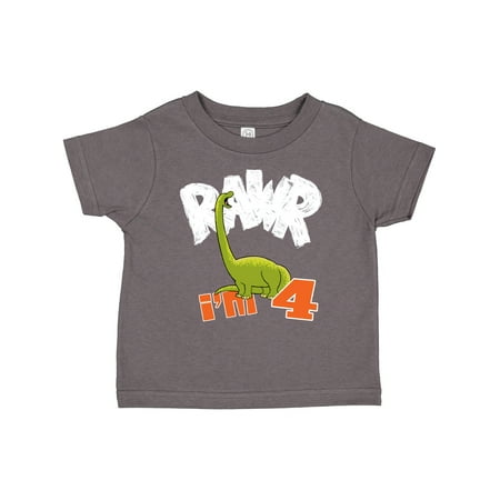 

Inktastic RAWR I m 4! Baby Brontosaurus Gift Toddler Boy or Toddler Girl T-Shirt