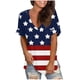 thumbnail image 1 of Camisetas con estampado de cuello redondo para mujer Camiseta de manga corta Blusa Tops sueltos Fridja bn7539, 1 of 5