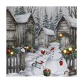 thumbnail image 1 of Led Canvas Wall Art With Timer (Snowman With Houses), 1 of 3