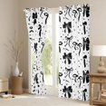 thumbnail image 3 of jejeloiu Cartoon Cute Bowknot Curtains Pack of 2 (42x84 Each),Girl Black Bowknot Stars Curtains Blackout For Teens, 3 of 6