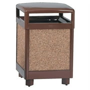United Receptacle 30% Recycled Hinged Top Litter Receptacle, 38 Gallons, 40" x 26" x 26", Brown