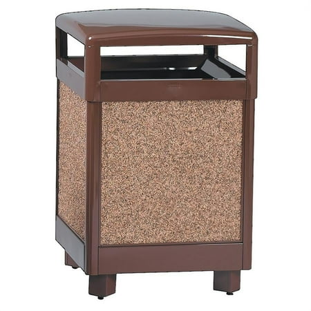 United Receptacle 30% Recycled Hinged Top Litter Receptacle, 38 Gallons, 40" x 26" x 26", Brown