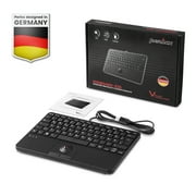 Perixx PERIBOARD-526 US, Wired Mini USB Keyboard with Trackball - X Type Scissor Keys - 11.18x7.17x1.1 Inches - Build-in 2 USB Hubs - US English
