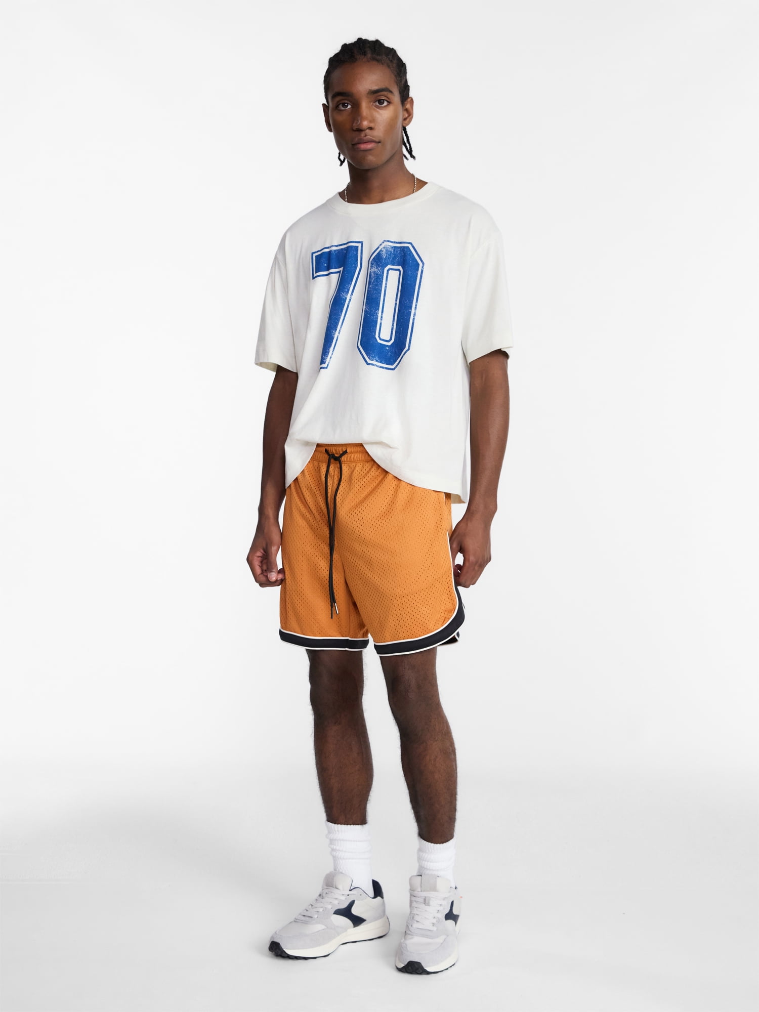 No Boundaries Solid and Printed Mesh Shorts, 5" Inseam, Men's XS-5XL
