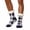 Dark Blue, variant on Men's Slipper Socks, Argyle Pattern Fleece Lined Crew Socks, Two Tone Cozy Casual Home Socks, Everyday Versatile Fall Winter Lounge Socks