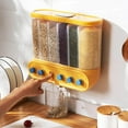 thumbnail image 3 of Wall-Mounted Dry Food Storage Dispenser kitchen organization storage wall-mounted Grains Rice Box Candy Organizer 2 Grid Blue, 3 of 8