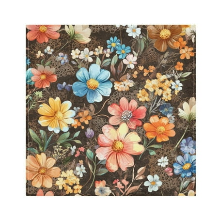 

WOBOGO Moebius Flowers Pattern Cloth Napkins 4 Pieces Soft Elegant Touch Durable Absorbent Quick Drying for Elegant Dining