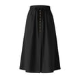 thumbnail image 5 of Binmer Women's Elastic High Waist A Line Midi Skirt with Pockets, Casual Summer Flared Skirt Black,Women's Plus XL, 5 of 8