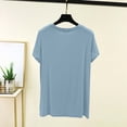 thumbnail image 7 of Qgtaibl Plus Size Athletic Shirts for Women Casual Modal Short Sleeve Side Split Tops Summer Breathable Stretch Running Gym T-Shirts Light Blue XXXL, 7 of 7