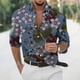 thumbnail image 1 of Camisas hawaianas de manga larga con estampado 3D de margaritas y flores, camisas de playa para hombre, camisas de moda, blusas con solapa, blusas de un solo pecho, ropa de calle, 1 of 6