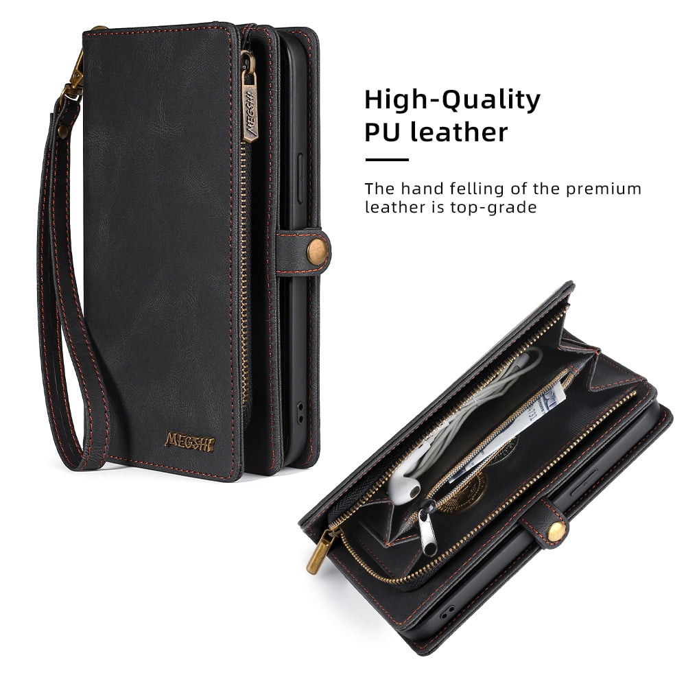 Women LeatherAbstract Futuristic Geometric PatternWallet Large Capacity Zipper Travel Wristlet Bags Clutch Cellphone Bag
