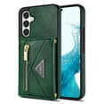thumbnail image 7 of ELEHOLD Crossbody Leather Wallet Case for Samsung Galaxy S24 Credit Card Slots Zipper Pocket Kickstand Function Shockproof Purse Case with Adjustable Shoulder Strap for Samsung S24,Green, 7 of 7