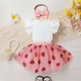 thumbnail image 6 of Younger Tree Baby Girl My First Birthday Dress Outfit Cute Short Sleeve Top Pink Princess Tutu Skirt Set for 12-18 Months, 6 of 8