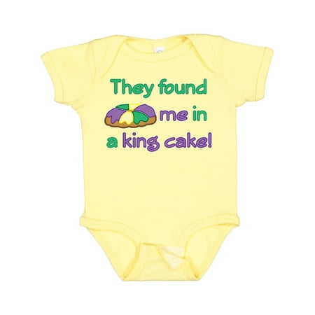 

Inktastic They Found Me in a King Cake Boys or Girls Baby Bodysuit