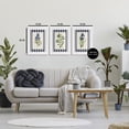 thumbnail image 3 of Stupell Industries Vintage Plant Studies over Stripes 3 Piece White Framed Print Under Glass Set, design by Corinne Haig, 20 x 14, 3 of 10