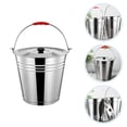 thumbnail image 4 of WEAVILUX Coal Bucket with Lid Silver Round Ash Collection Restaurant Use 1Pack, 4 of 7