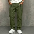 thumbnail image 5 of cfhntfmh Straight Leg Pants Men Casual Stretch Work Pants Loose Fashion Elastic Waisted Pants with Pockets (Green,X-Large), 5 of 7