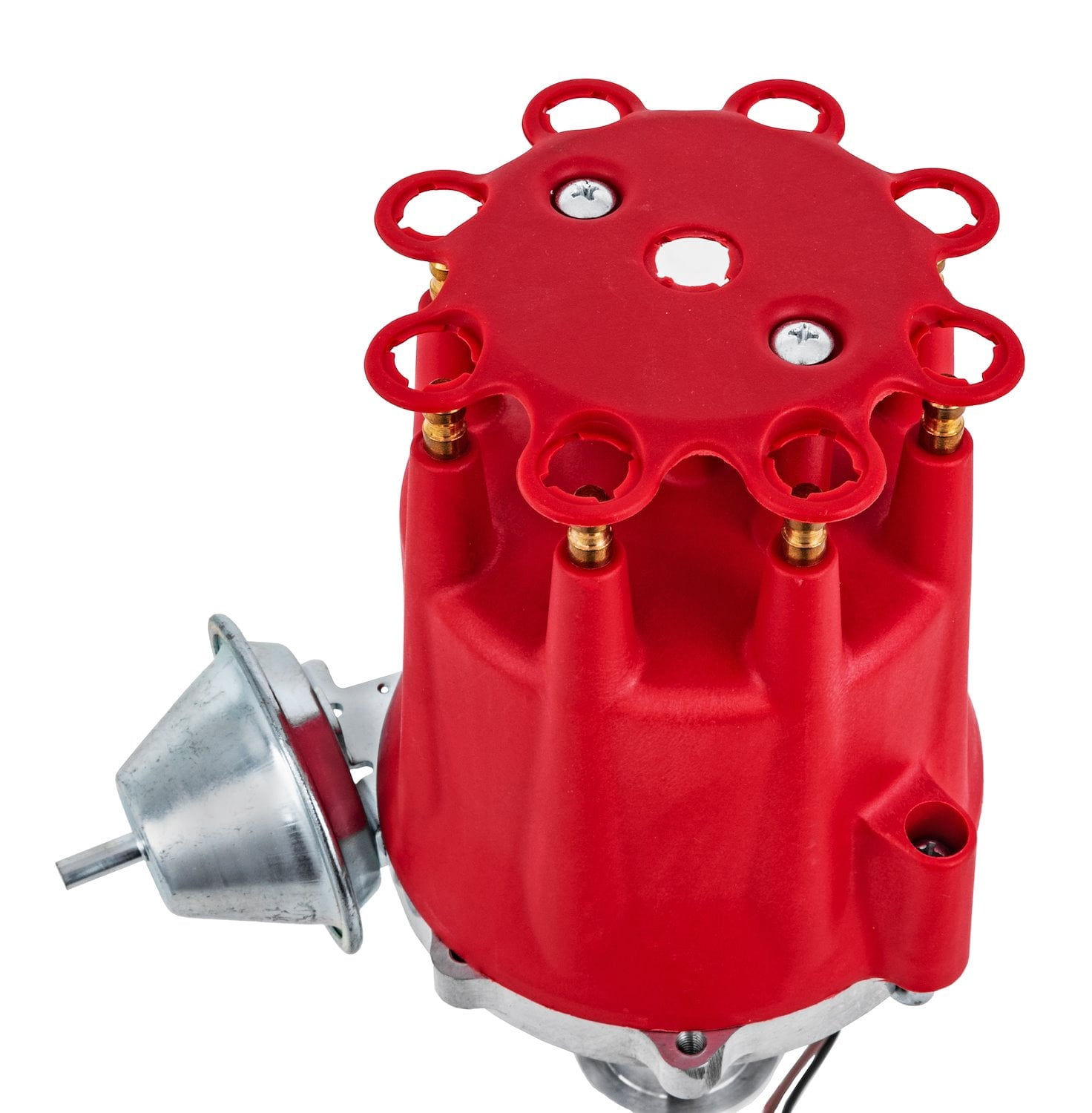 JEGS SSR Pro Series Billet Distributor for Chevy Small Block and Big Block V8 Engines [Red Cap]