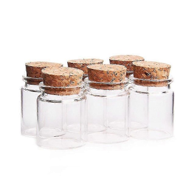 Small Glass Bottles With Cork Stoppers - 6 Pcs 50ml 47mm X 50mm Storage Jars For Spices Wedding Favours