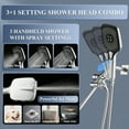 thumbnail image 5 of Wide Rain Shower Head With Handheld Spray Combo And Extention Arm 12 Inch Waterfall Rainfall High Pressure Square Shower Heads Dual Showerhead With 3Way Diverter Height Angle Adjustable Chrome, 5 of 8