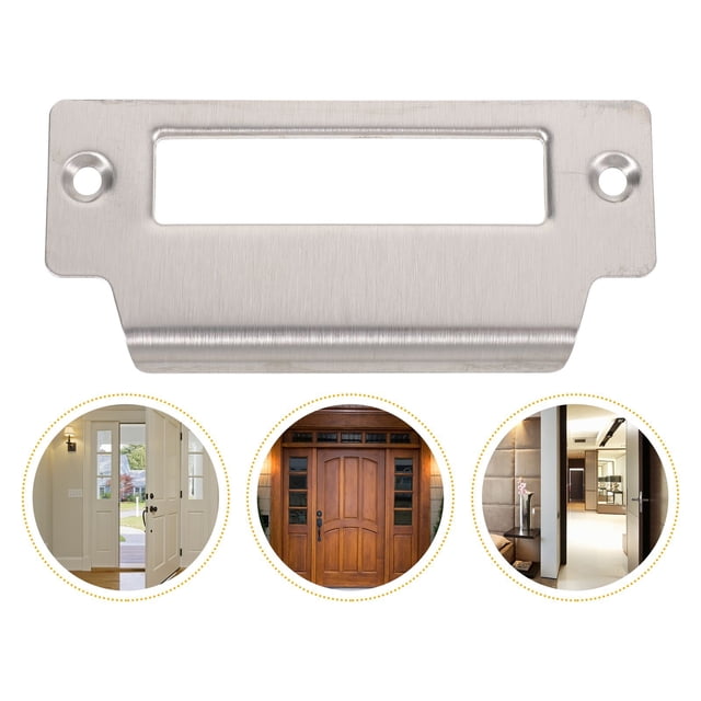 OULII 1 Set Door Security Strike Plate Reinforcement Plate Stainless Steel Door Guard Easy Installation