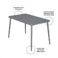 thumbnail image 3 of Novogratz Poolside Gossip, April 50" x 29" Rectangular Indoor/Outdoor Dining Table, Charcoal, 3 of 14