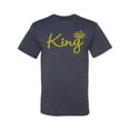 thumbnail image 2 of Wild Bobby, King Gold Script, Pop Culture, Men Graphic Tee, Vintage Heather Navy, Medium, 2 of 4