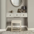 thumbnail image 4 of Crosley Furniture Vista Vanity Stool In Distressed Gold With Crème Linen Seat, 4 of 6