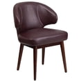 thumbnail image 1 of Scranton & Co Leather Lounge Chair in Burgundy and Walnut, 1 of 4