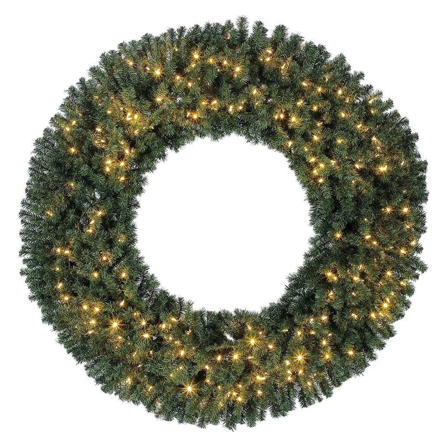 Home Heritage 36 Inch Realistic Holiday Christmas Wreath w/ 300 White
