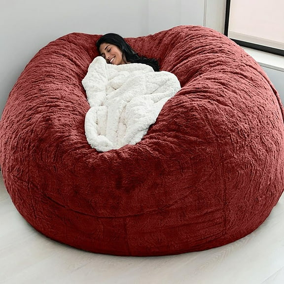 Bean Bag Chair Cover (No Filler), Fluffy Washable Large Bean Bag Chairs Cover for Adults for Living Room Bedroom Furniture