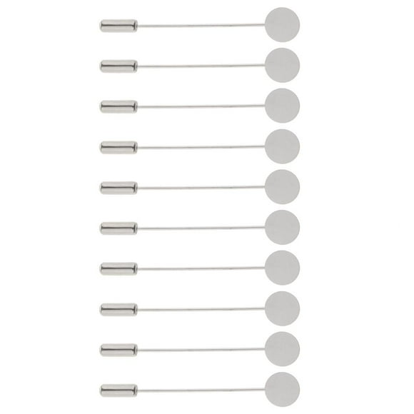 10 Piezas Bandeja forma forma forma Palo de Solapa Broche Sombrero Bufanda Bandeja de Pegamento DIY - Plata 5.6cm 1cm diámetro Yinane Broche de solapa de cuello