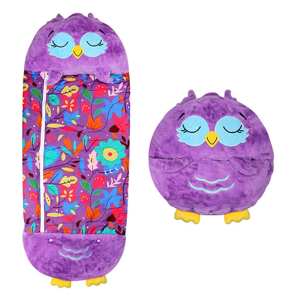 Bsmean Cartoon Animal Children Sleeping Bag Lazy Sleeping Bag Doll One Piece Pajamas Nap Blanket Purple Owl 137 50cm Walmart Com