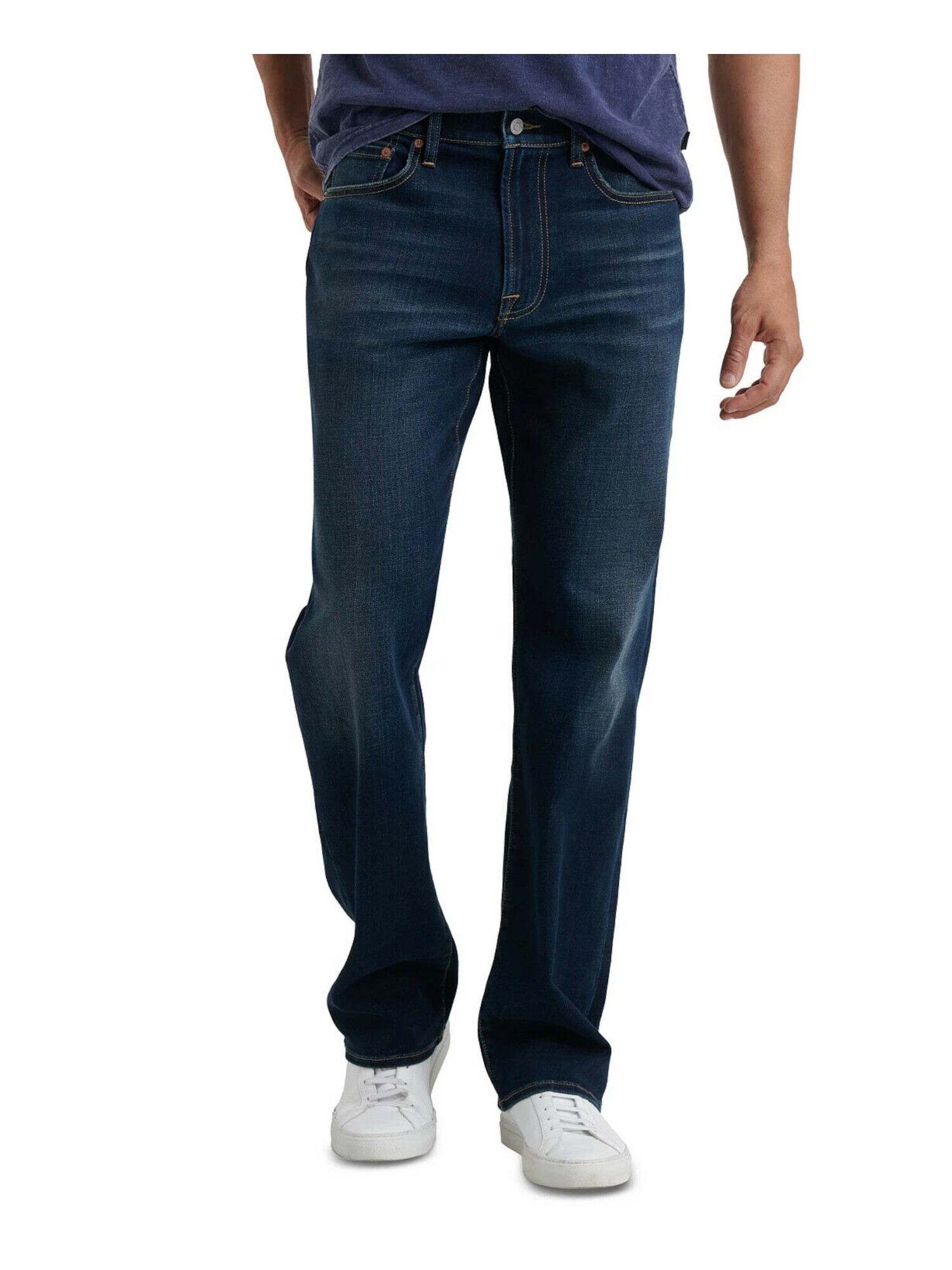 LUCKY BRAND Mens Navy Straight Fit 