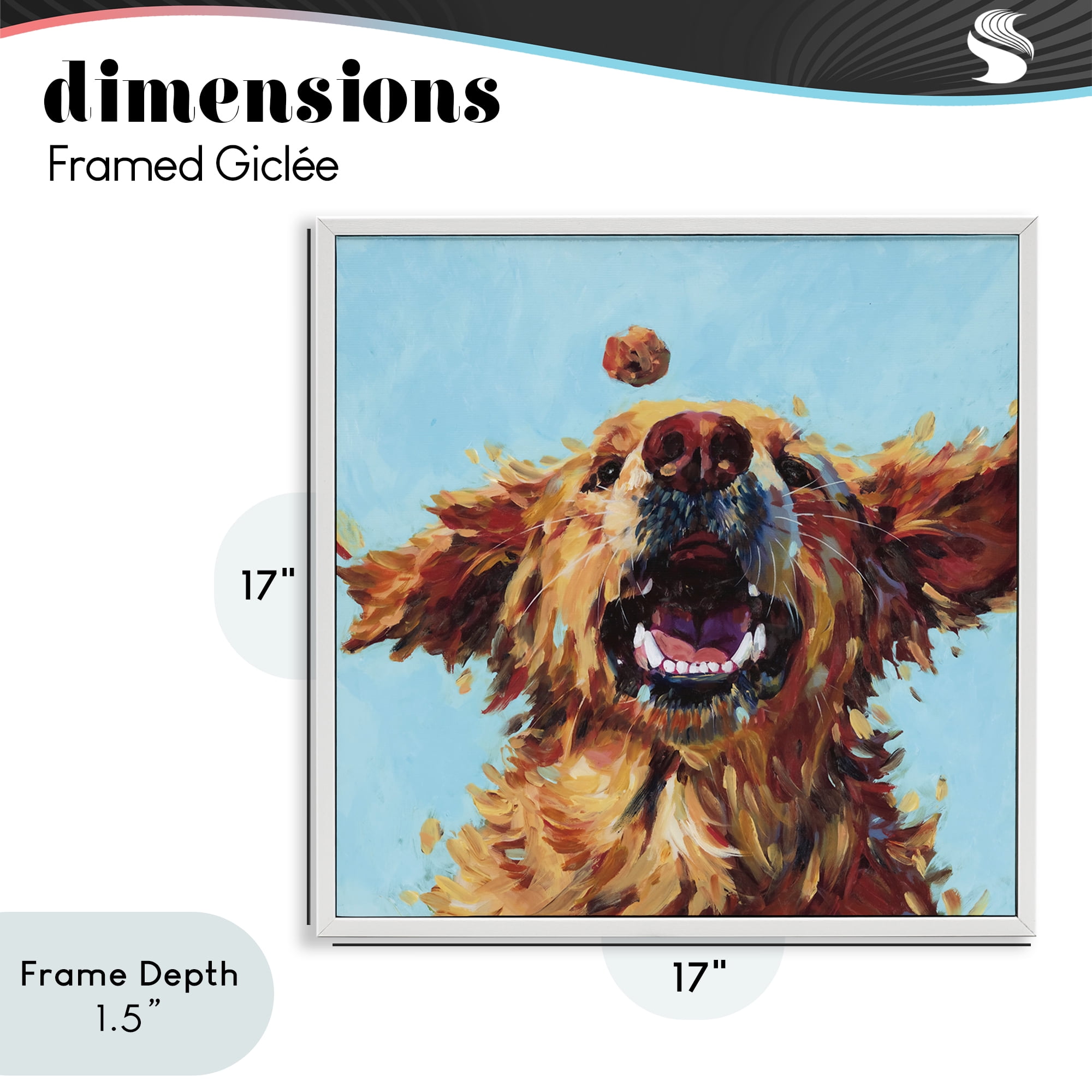 Stupell Industries Treato Loyal Dog White Framed Giclee Art, design by Studio Bautista
