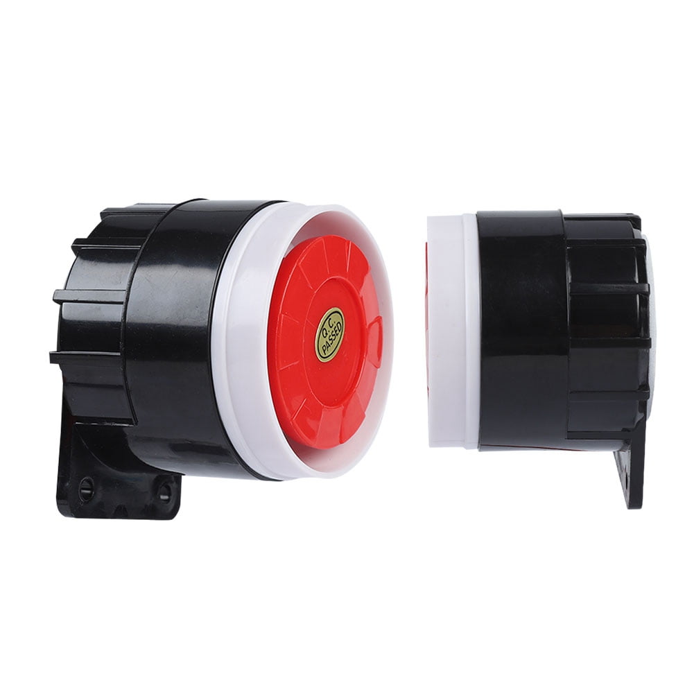 Tebru Sound Alarm, Sound Alarm System,120dB DC 12V Mini Red Wired Horn Siren Sound Alarm System Warning Horn for Home Security