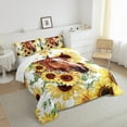 thumbnail image 3 of Feelyou Rustic Brown Horse Bedding Comforter Set, Farmhouse Sunglower Floral Twin Comforter Sets, Cartoon Animal Bedding Set, Microfiber Bedroom Decor, 2pcs, 3 of 8