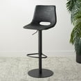 thumbnail image 4 of SAFAVIEH Freya Gas Lift Tufted Bar Stool, Cognac/Black (18.5 in. W x 17 in. D x 34/44 in. H), 4 of 11