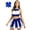Blue, variant on Women's Cheer Leader Uniform Outfit Set Cheerleading Dress Up Party Performance Dancewear Black S