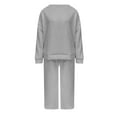 thumbnail image 4 of felwors Women Modal Fall 2 piece outfits Oversized Sweatshirt Wide Leg Pants Grey, L, 4 of 5