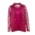 thumbnail image 2 of Gold Coast Women's 2-Piece Lace Button-Up & Tank Top Set in Burgundy, Large, 2 of 7