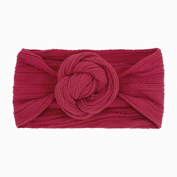 WUANDIXFA Newborn Bows for Girls Stretchy Soft Knot Baby Girl Headbands with Hair Bows Nylon Head Wrap for Newborn Baby Girls Infants,Wine,One Size