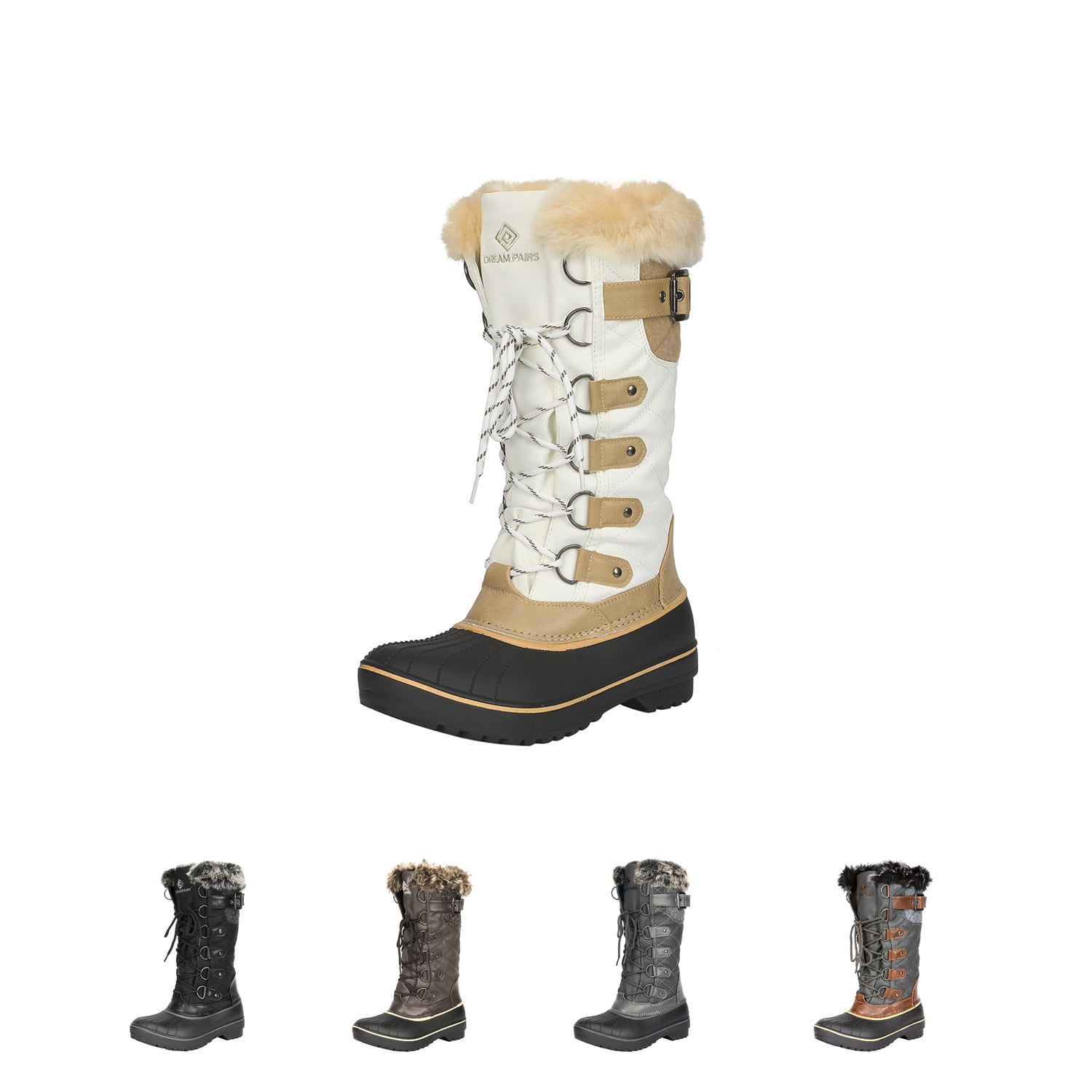 Details about   DREAM PAIRS Women's Warm Faux Fur Lined Mid-Calf Winter Snow Boots